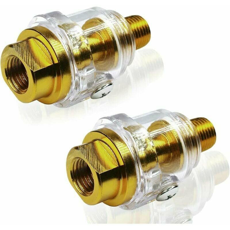 Mini Oiler, 2pcs Pneumatic Oiler 1/4 Inline Grease Nipples miniMist Pneumatic Oiler Grease Nipples for Air Compressor Accessories Tool,
