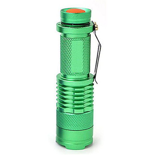 Mini Telescopic Zoom Rechargeable Flashlight - green