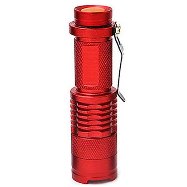 Mini Telescopic Zoom Rechargeable Flashlight - red