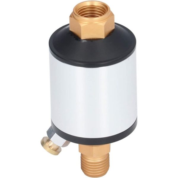 Mini in Line Air Filter, Air Compressor Filters Drain Release Valve Aluminum for Spray Guns