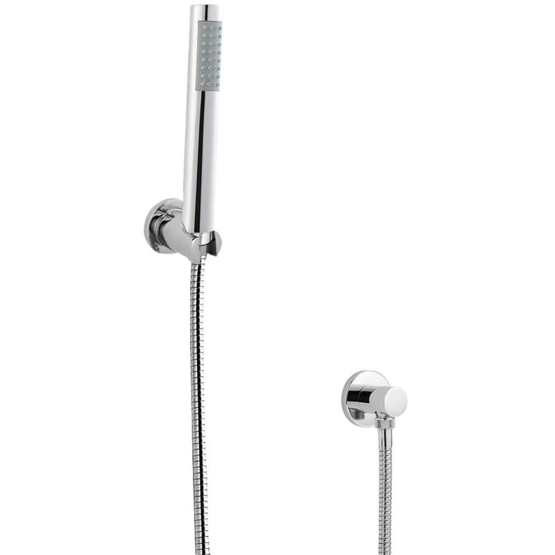 Mirage - Modern Pencil Hand Shower Handset with Hose, Wall Bracket and Outlet Elbow - Chrome - Milano