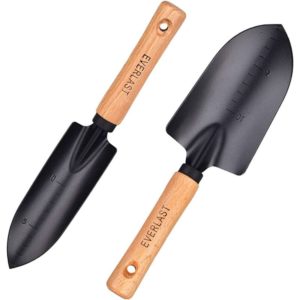 Modou - Garden Tool Set, 2 Pieces Aluminum Trowel Gardening Tools Set, a Hand Transplanter and a Garden Dibbler, Garden Gift for Men Women