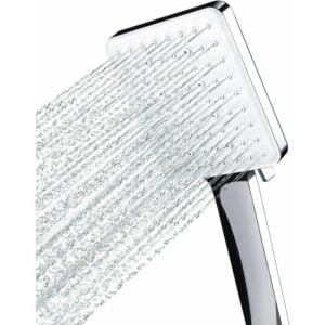 Monly - Shower Head, Large Square Shower Head with One Hand Control, High Pressure Shower Head with 6 Shower Modes, Chrome