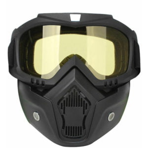 Mortorcycle Face Mask High Definition Goggles with Mouth Filter for Open Face Helmet Motocross Eye Face Shield,Yellow