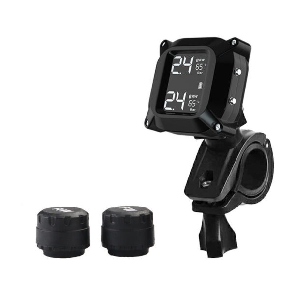 Motorbike tpms Motorbike Tire Pressure Monitoring System with 2 External Sensors lcd Display Anti-Off and Waterproof Car Alarm System