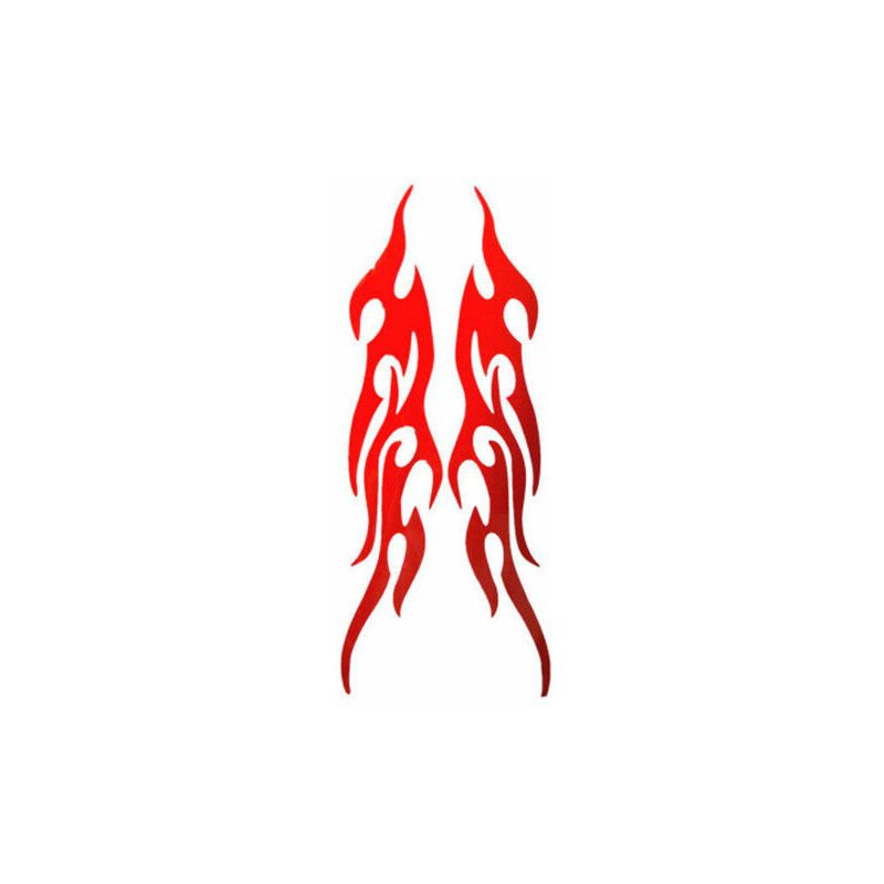 Motorcycle Flame Sticker Hot Rod Fire Decals Tribal Flame Light Up Retro Reflective Stickers Decal for Motorbike Bike Helmet Cane Walker (Red)