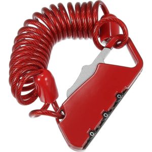 Motorcycle Helmet Lock 3 Digit Resettable Cable Combination Lockred 1pcs - Flkwoh