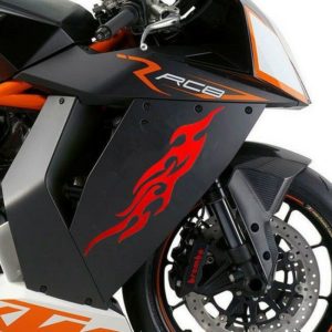 Motorcycle Helmet Sticker,Vinyl Flames Sticker Personalized Car Stickers Hood Sticker for Car Bike Helmet Stickers Decals J27 30CM Red