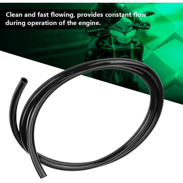 Motorcycle Universal Non Braided Rubber Fuel Line Hose Petrol Oil Pipe 1m Long Black