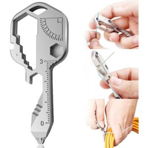 Multi-Function Wrench Tool Outdoor Key Tool 24 in 1 Stainless Steel Bottle Opener Portable Mini Key Used for cutting line tools, can opener, etc.