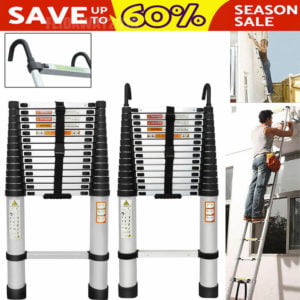 Multi-Purpose Step Ladder 4.4M Telescoping Extension Ladder with Detachable Hook