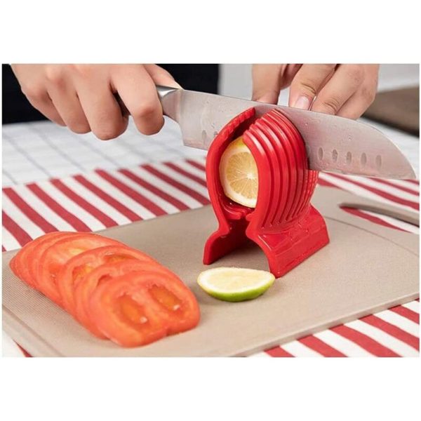 Multi Purpose Tomato Slicer Holder Round Potato Fruit Vegetable Tools Kitchen Cutting Aid Get