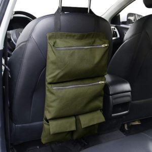 Multi-Purpose Tool roll Bag, Portable car Hanging Canvas Tool Storage Bag, Large-Capacity Pocket Type-army green