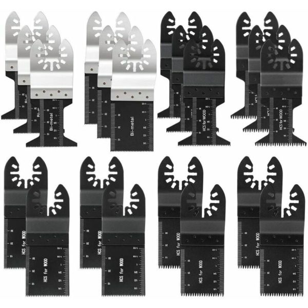 Multi-Tool Oscillating Saw Blade, 20Pcs Oscillating Multi-Tool Blades Accessories Kit for Plastic, Wood, Metal, Universal Fein Multimaster, Dremel,