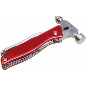 Multi-Tool Stainless Steel Car Safety Hammer, Portable Multi-Function Tool Kit for Car Emergency Escape Tool, Camping, Household,Red
