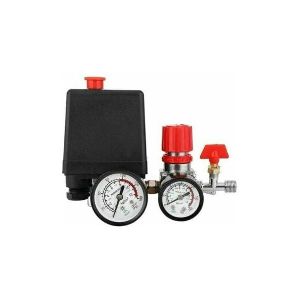 Multi-hole pressure regulator assembly pressure switch accessories (metal gauge + three-hole pressure regulator assembly) suitable for tool room