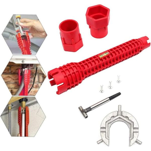 Multifunction Installation tool for sink, Multi-purpose tank tightening key, repair tool for tap for toilet bowl sink faucet plumbing kitchen
