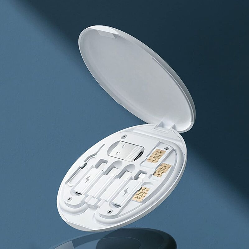 Multifunctional Mini Data Cable Fast Charging Line Storage Box Digital Electronic Device Card Organizer Pull Pin