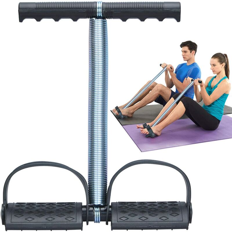 Multifunctional Sports Equipment Pedal Bodybuilding Expander Spring Hose Foot Peda Pull Rope Fitness Rope for Fitness Yoga Training (Black)
