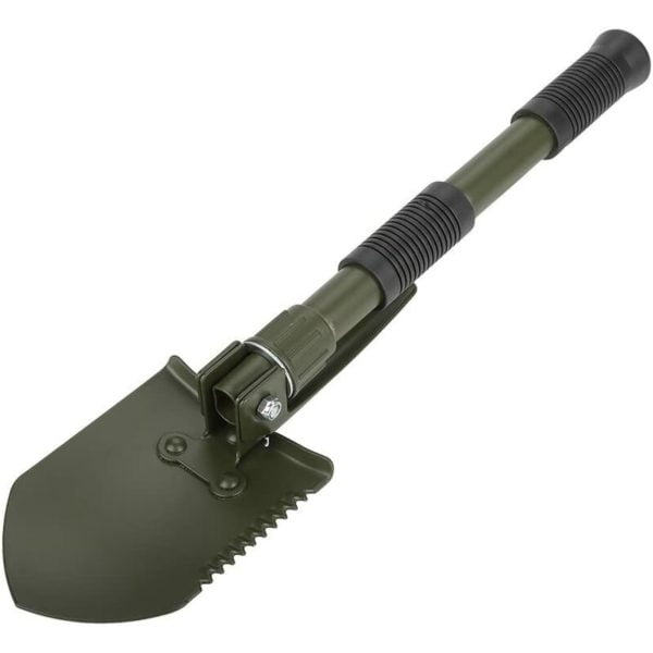 Multifunctional camping shovel, military folding shovel made of high quality steel with carry bag for outdoor camping survival