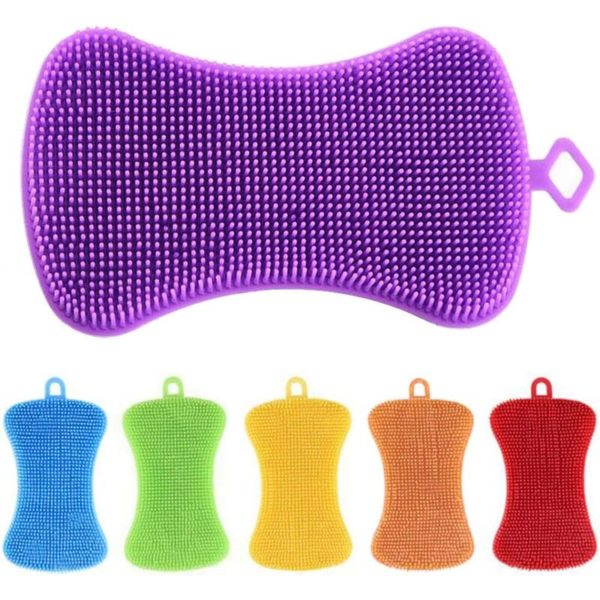 Multipurpose Silicone Kitchen Sponge Multi Ysage Scruhber Cleaning Brush Reusable Squeegee Cleaning Tools Anti Bacterial Kitchen Sponge Silicone