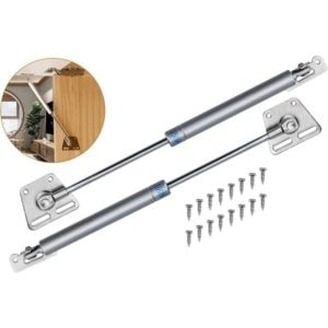 NORCKS 2 Pack Gas Strut Telescopic Gas Spring Lift lid Stay Hinge for Door Stays Kitchen Cabinet Cupboard Toy Box Spring Hinge - 100N - Silver