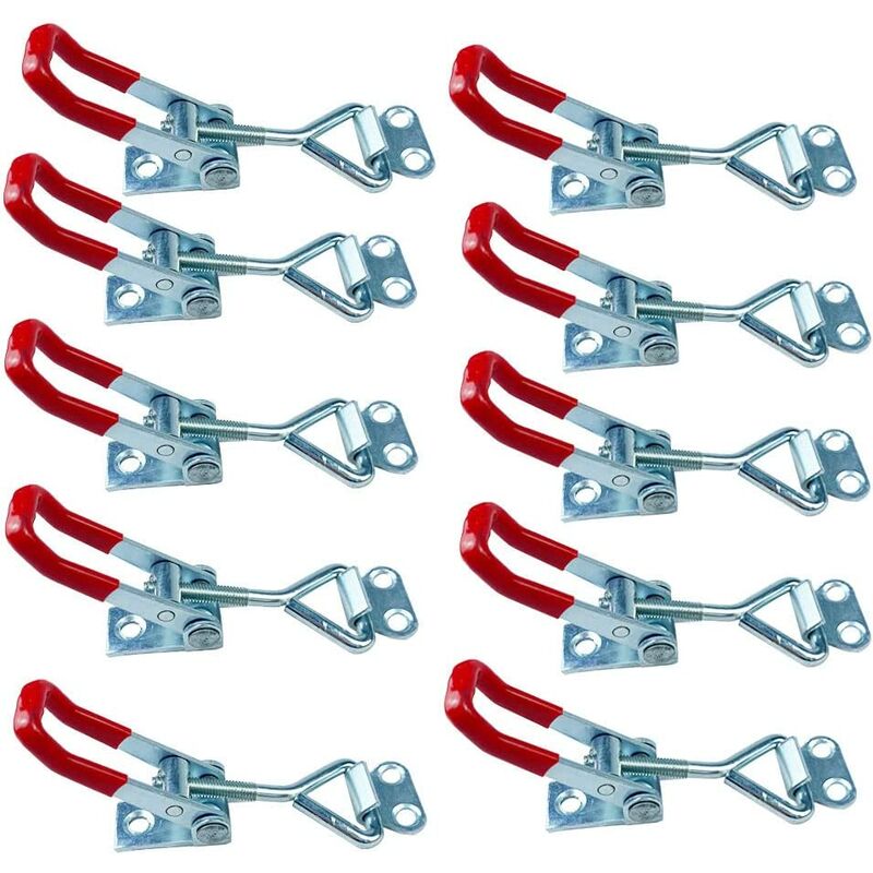 NORCKS Toggle Latch, 10 Pcs Toggle Latch, Trailer Latch, For Fixing and Clamping Door, Cabinet, Case Without Lock or Handle - Silver