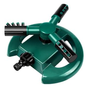 New Garden Sprinkler Adjustable Water Pressure Belt Plastic Folding Nails Suitable For All Terrain Automatic 360 Degree 3 Arm Rotating Sprinkler