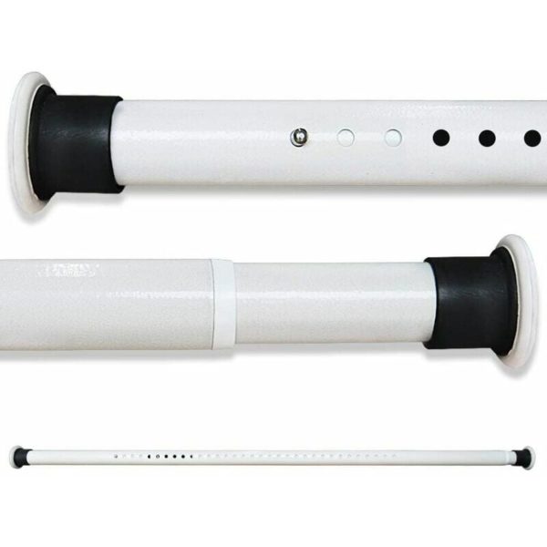 No Drilling Extendable Shower Curtain Rod 160-210cm White Carbon Steel Telescopic Closet Rod for Bathroom Window Kitchen Cabinets