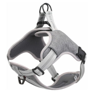 No Pull Dog Harness,Medium Gray, Anti Pul True Love Harness,Best Reflective for Outdoor Walking Training, Dog Padded Harness with Adjustable