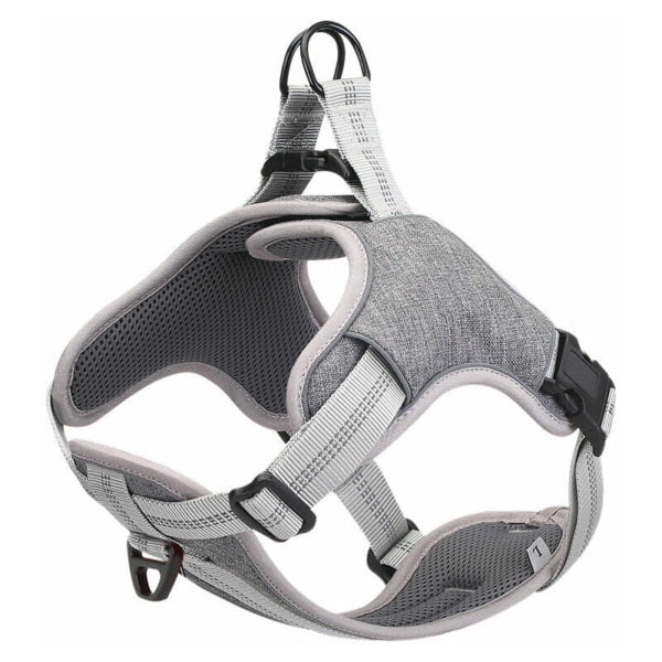No Pull Dog Harness,Medium Gray, Anti Pul True Love Harness,Best Reflective for Outdoor Walking Training, Dog Padded Harness with Adjustable