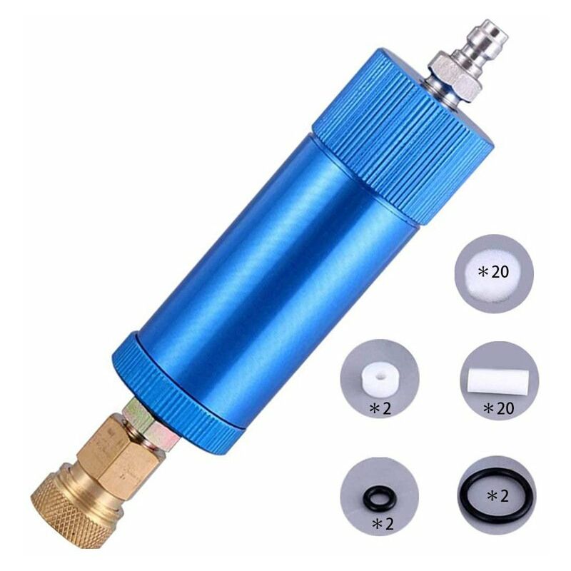 Oil Water Separator, Aluminum Alloy Air Compressor Filter, Moisture Water Trap Oil Water Separator Regulator With Blue Female Male Thread