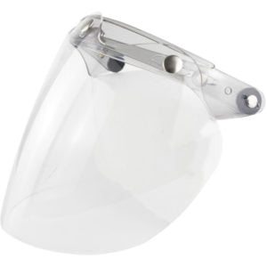 Open Face Helmet Visor Motorcycle Helmet Bubble Lens 3-Snap Bubble Wind Shield Visor,Transparent - Transparent