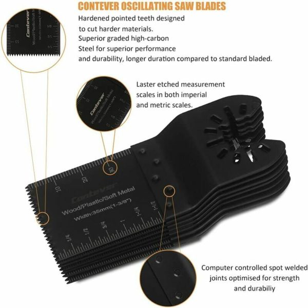 Oscillating Multi-Tool Saw Blades, 28pcs Oscillating Multi-Tool Blades Accessories Kit for Plastic, Wood, Metal, Universal Fein Multimaster, Dremel,