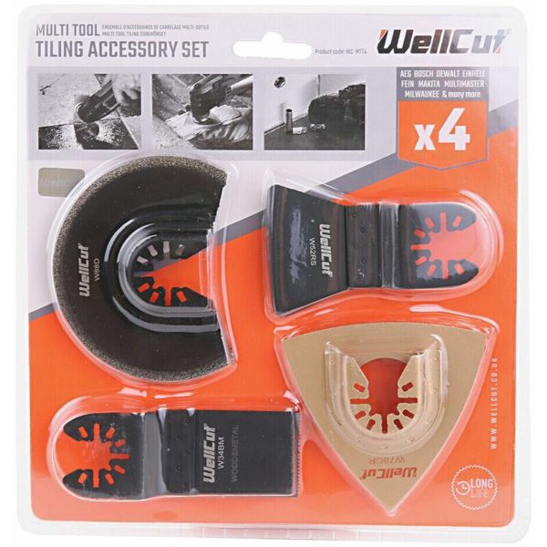 Oscillating Multi Tool Saw Blades Kit 4 Piece Tiling Accessories Set