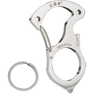 Outdoor Multi-tool Key Chain Ring Camping Survival Tool Carabiner Glass Breaker,model:Silver - model:Silver