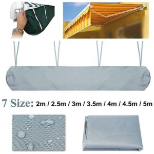 Outdoor Patio Awning Waterproof Cover Telescopic Rolling Shutter Waterproof Cover Dust Protection Cover Gray 2m