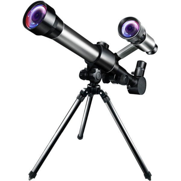 Outdoor Telescope High Clear Astronomical Refracting Telescope Science Teaching Toy with 20X 30X 40X Magnification Eyepieces Tripod, Grey - Grey