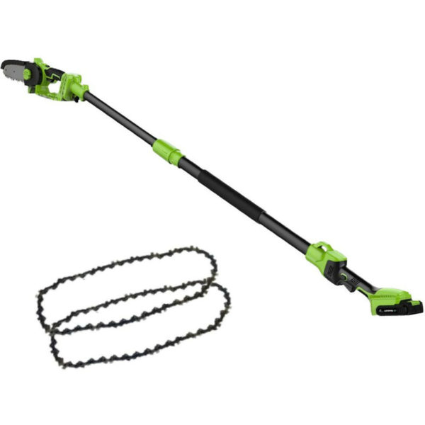 PACK 2in1 chainsaw + 2 chains - VENTEO - Telescopic handle - Cordless chainsaw - DIY/cutting/trimming - Lightweight - Includes 2 spare chains