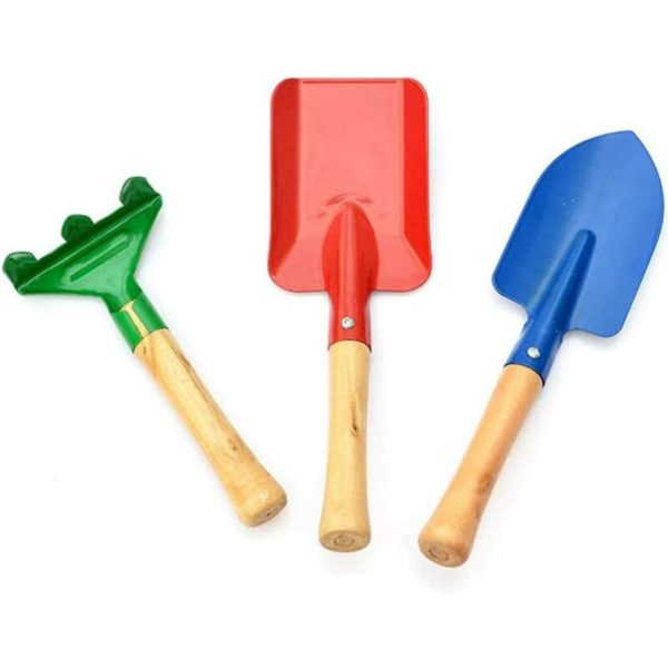 PCS garden tools for kids, mini shovel garden plant sets with wooden handle Safe shovel Comes with a small rake, shovel and trowel Garden set for