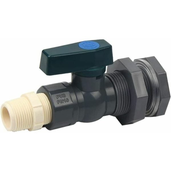 PVC Water Tanks Connector 3/4 Inch PVC Rain Barrel Faucet with Bulkhead Fitting and Hose Adapter Gray,KoleZy