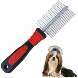 Pack Dog Grooming Combs, Cat Rake Combs, Flea Combs with Double-Sided Metal Round Toothbrushes, Pet Grooming Combs with Long Hair