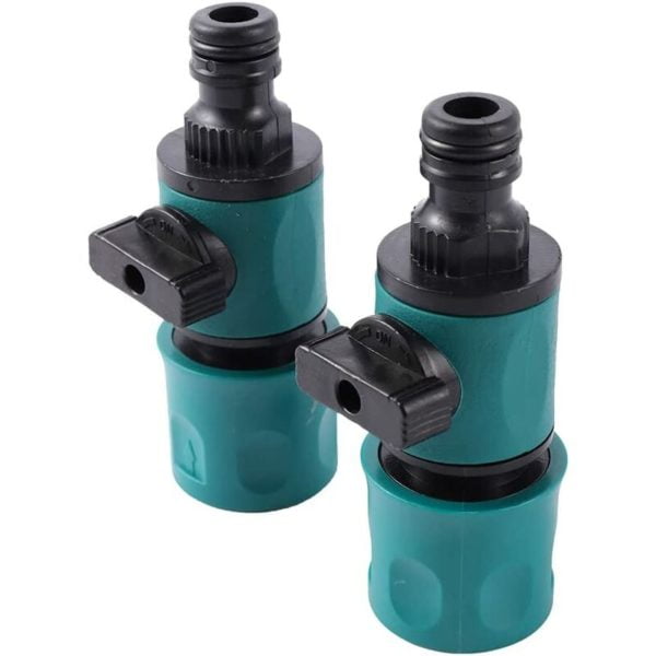 Pack of 16mm garden hose quick coupling water pipe fittings with valve 16mm