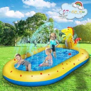 Paddling pools for kids Inflatable Sprinkler Mat Swimming Pool for toddlers Age 3+ and Splash Pad Wading Pool for Games , Summer Outdoor Garden Spray