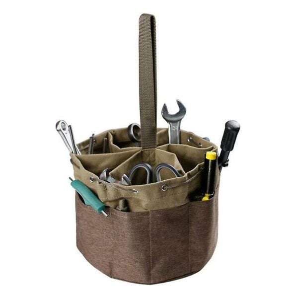 Parachute Bag Small Parts Bag Multi-Function Canvas Kit Hydro Worker Maintenance Tool Pack Drawstring Garden Hardware Tool Storage Bag BROWNFREE SIZE