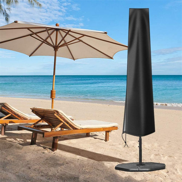 Parasol Cover with Air Vents, Waterproof, Windproof, Anti-UV, Heavy Duty 210D Oxford Cloth Parasol Cover with Telescopic Rod (190x30/40/50cm)