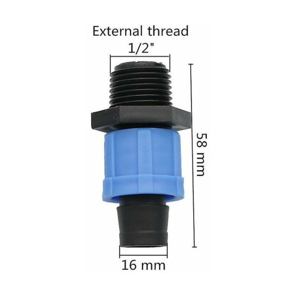 Pcs 16mm Straight Drip Tee Locking Connectors 1/2quot 3/4 Internal External Thread Garden Irrigation Connectors Dn17