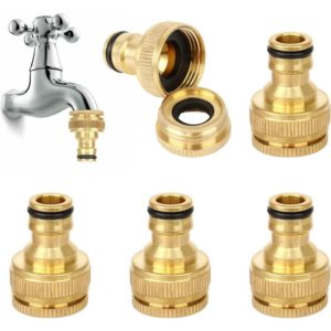 Pcs Faucet Connector Faucet Fitting Adapter Hose Faucet Tap Connector 1/2 and 3/4 Threaded with Rubber Washers for Kitchen Garden