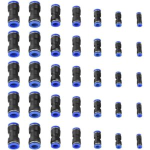Perle Rare - 35pcs Pneumatic Straight Connector Tube Quick Fittings od 4/6/8/10/12/14/16mm Connect Tube Fitting