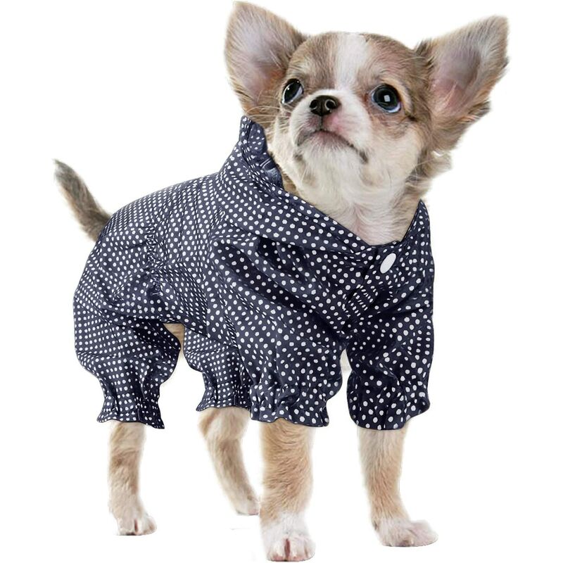 Perle Rare - Dog Raincoat Coats with Hood, Raincoat Jacket Pet Dog Rain Coat Lightweight Waterproof Outdoor Rain Poncho with Harness Hole (xl, Blue)